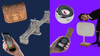 «Normale» Objekte (links) existieren in der Realität. Spekulative Objekte (rechts) zeigen mögliche alternative Realitäten und Zukünfte: wie unsere demokratiestärkende Pille Obliviscis, der Communicator aus Star Trek oder der Roboter von Dunne und Raby.